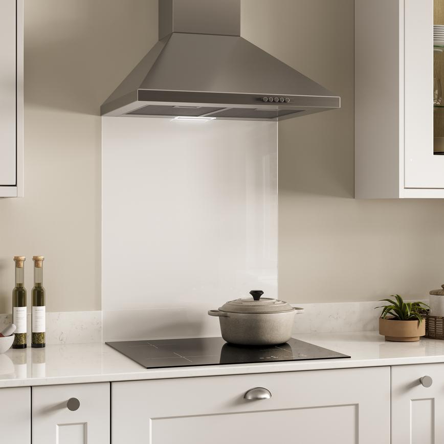 White Toughened Glass 600mm x 705mm Splashback