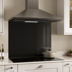 Black Toughened Glass 900mm x 705mm Splashback