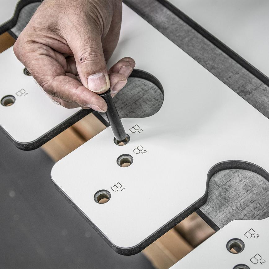 Trend 950mm Worktop Jig Close Up in use