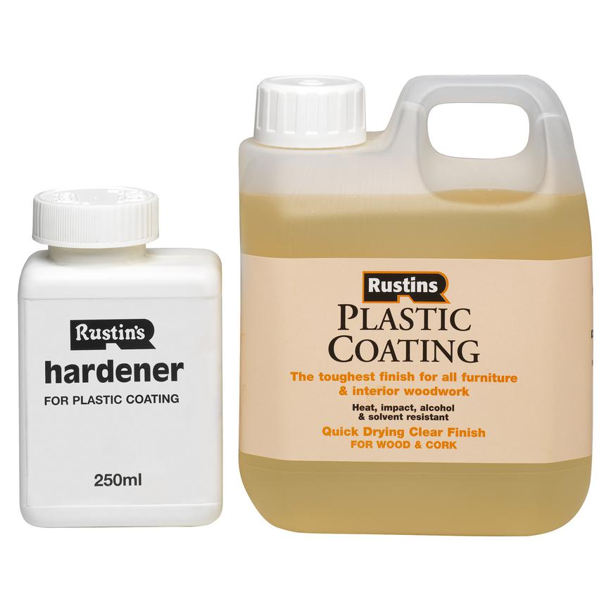 Rustins 1 Ltr Clear Gloss Plastic Coating and Hardener