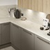 Howdens 3m x 22mm Square Edge Quartzite Marble Effect LamInate Worktop In Hockley Gloss Sand Grey Kitchen