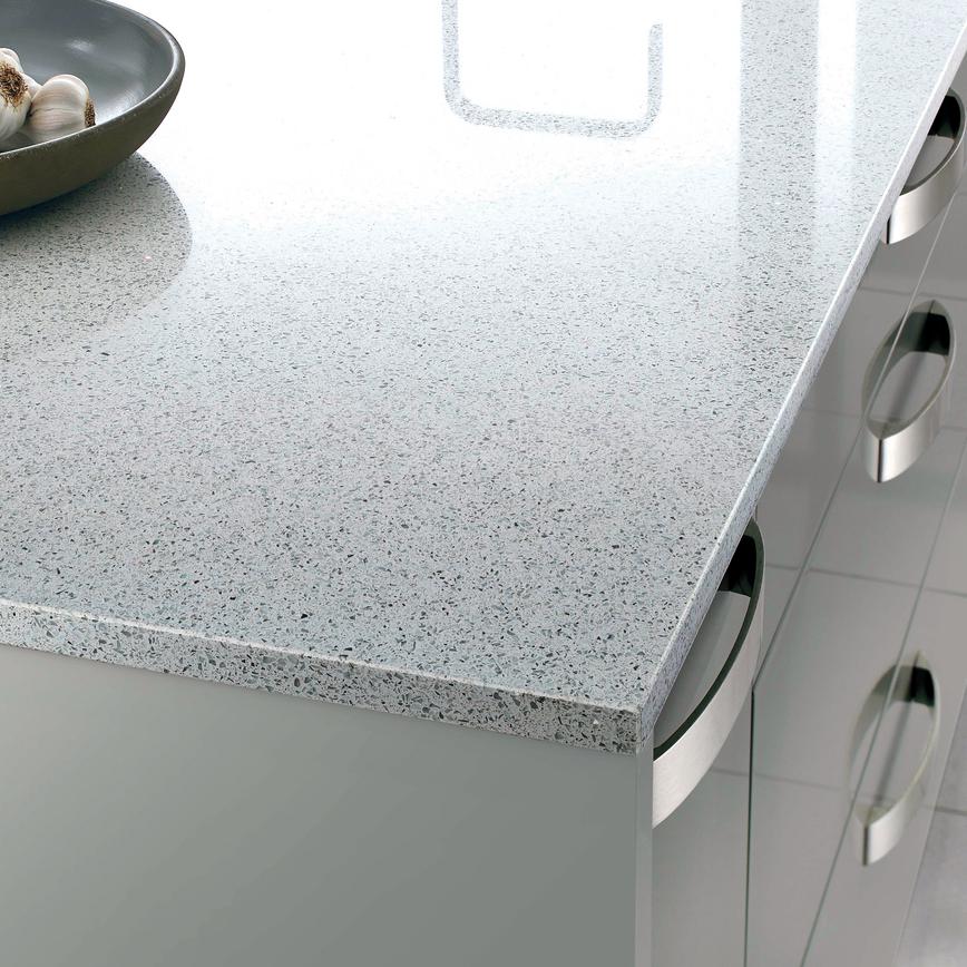 chipped quartz worktop