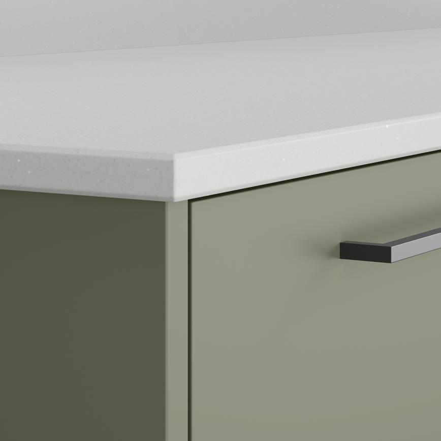 Aspen Crystal Double Bevel Profile 20mm Quartz Worktop