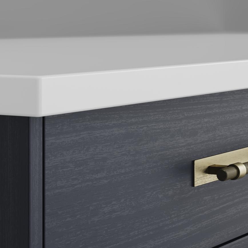 Iconic White Quartz 30mm Double Pencil Worktop