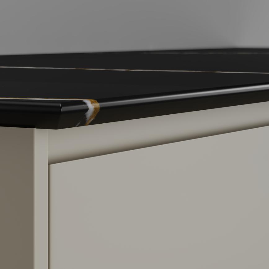 Eternal Noir Quartz 20mm Shark Nose Worktop