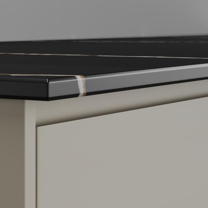 Eternal Noir Quartz 20mm Double Bevel Worktop