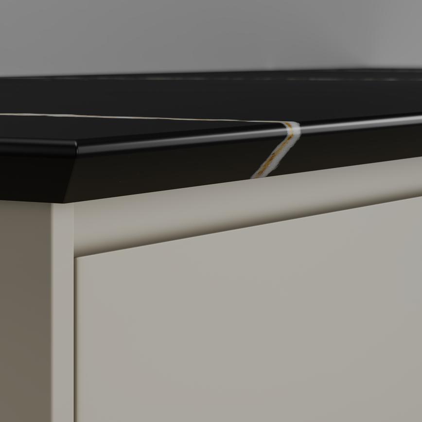 Eternal Noir Quartz 30mm Shark Nose Worktop