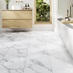 Oake and Gray White Marble XL Luxury Rigid Vinyl Flooring with Integrated Underlay 2.62m² Pack in a Bathroom
