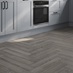 Howdens Professional V Groove Herringbone Mid Grey Oak Laminate Flooring 0.87m² Pack