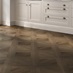 Oake and Gray Heritage Oake Basket Weave Parquet Rigid Vinyl Flooring Ilfracomb Sage Green and Linen