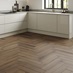 Warm Oak Herringbone In Howdens Kitchen