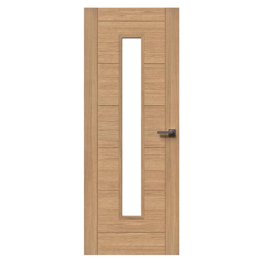 Howdens Linear Oak Pre-finished Glazed Door