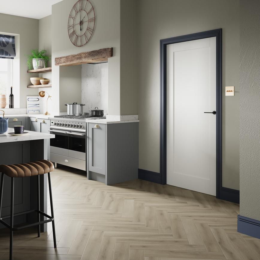 1 Panel Shaker Primed 826mm Door Cameo