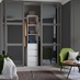 Graphite Shaker 3 Panel Mirror Sliding Wardrobe Cameo