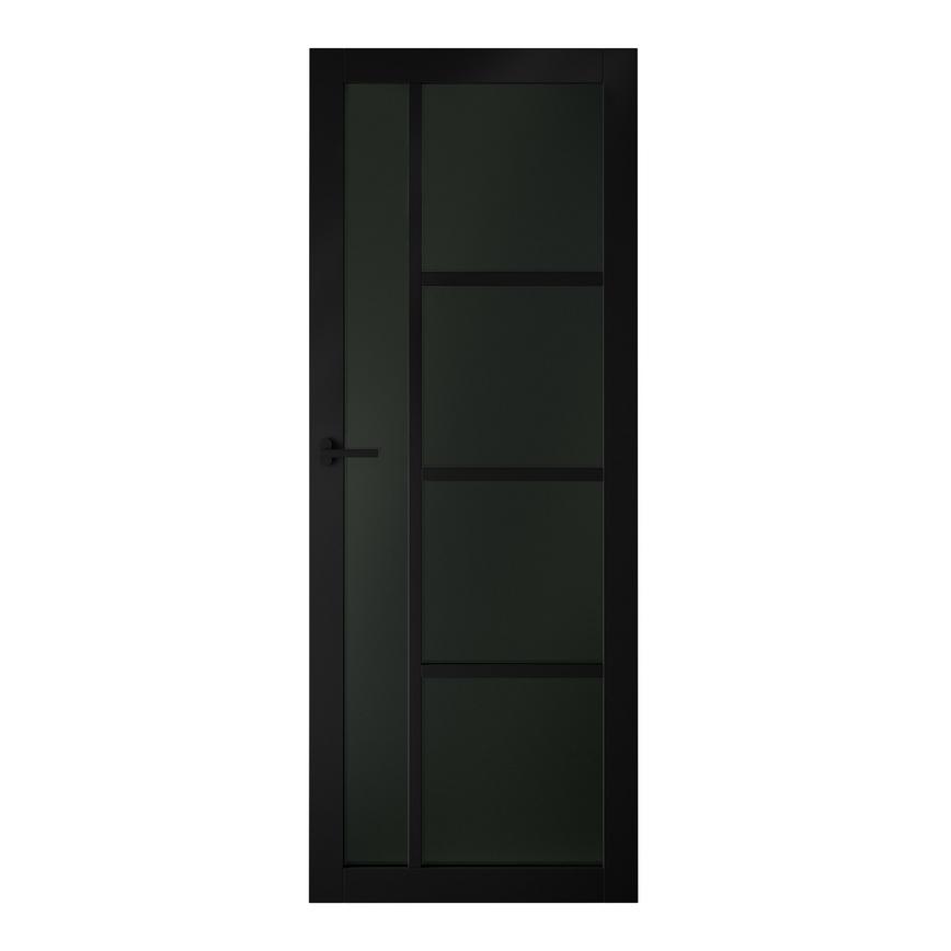 2'6" Harlem Pre-Fnished Black Panel Glazed Door