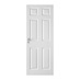 Howdens Colonial 6'6" x 2'6" x 44mm White Grained 6 Panel Moulded FD30 Fire Door