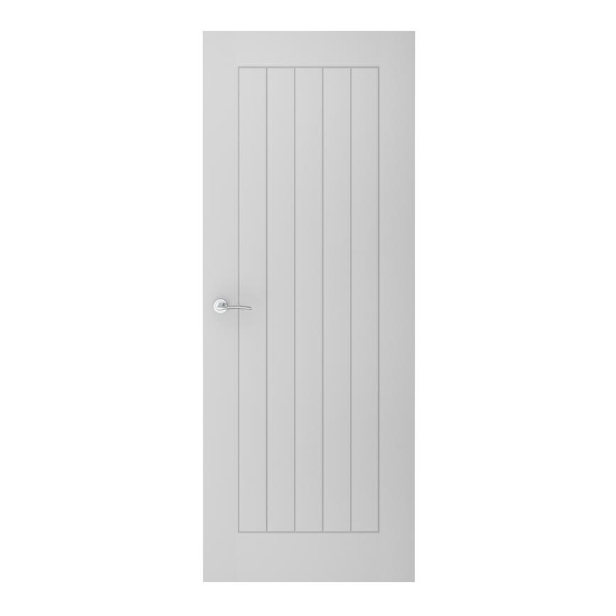 Howdens Holdenby 6'6" x 2'6" White Primed FD30 Fire Door" & Newington Lever on Rose Fire Rated Door Handle Pack