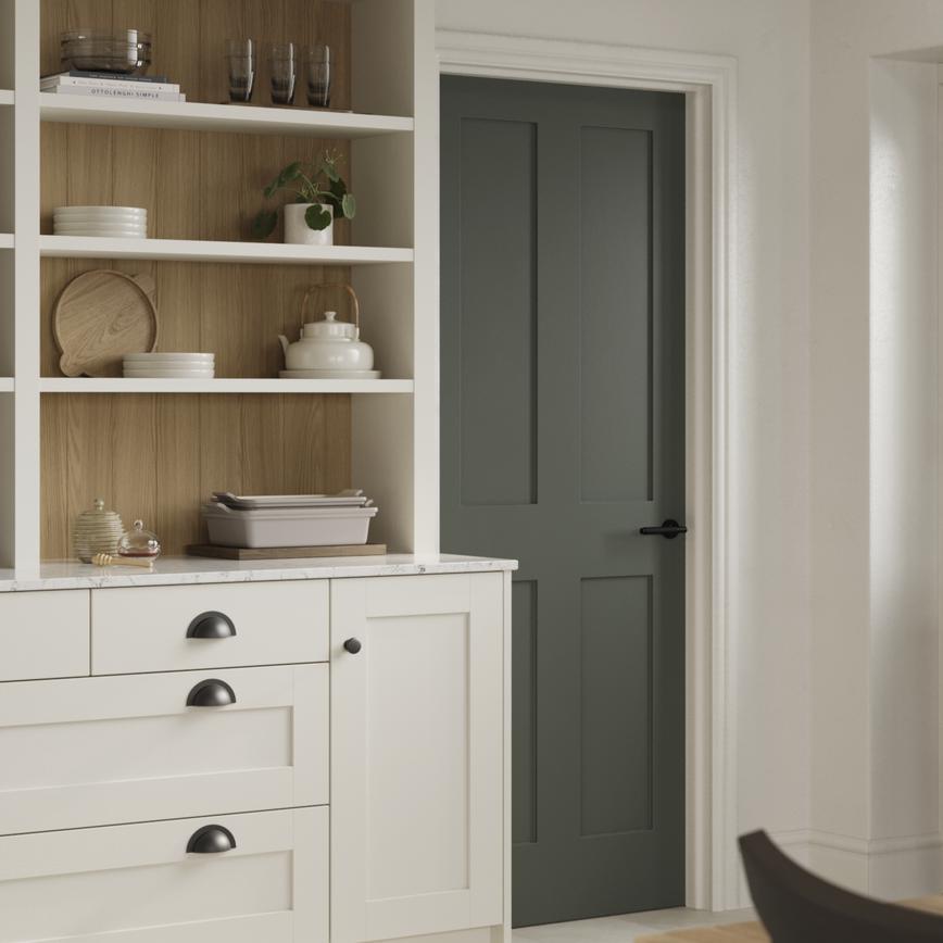 Howdens Burford White Smooth 4 Panel Moulded Door