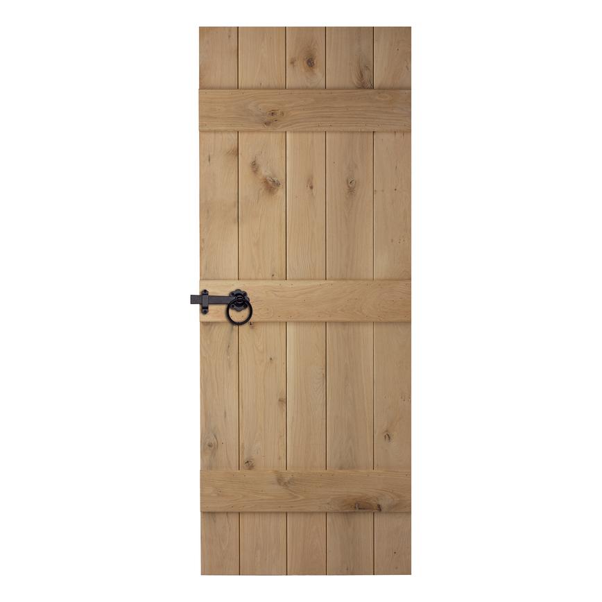Howdens Solid Rustic Ledged Oak Door