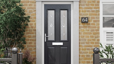 Clifton Glazed Anthracite Composite Door