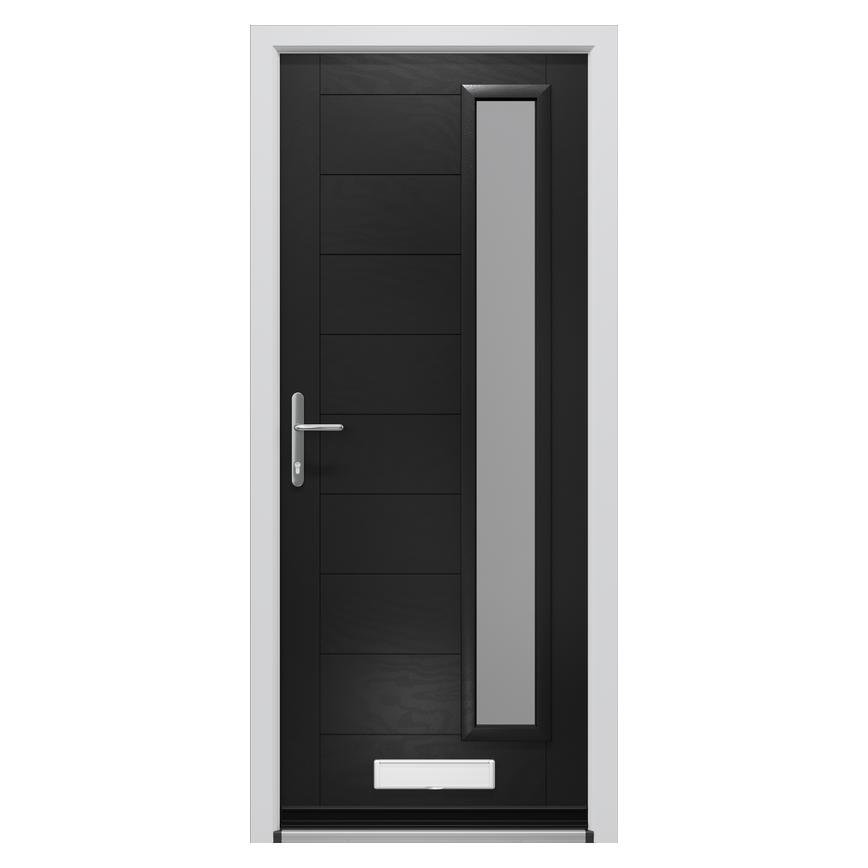 Monza Glazed Black Composite Door