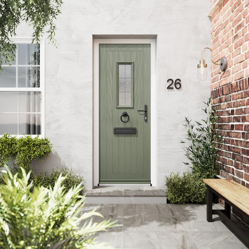 Kingston Sage Green 870 Left Hand Composite Door Cameo