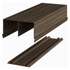 3600mm Walnut Sliding Wardrobe Door Track Set & 1800mm Walnut Sliding Wardrobe Door Track Set