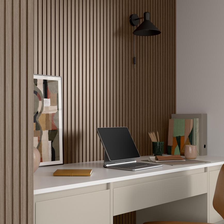 Oak Reeded Panelling Home Office