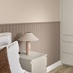 Beige Fluted Wall Halfwall Panelling Bedroom