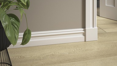 Howdens Chamfered 180mm x 80mm White MDF Plinth Block