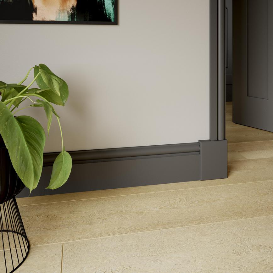 Howdens260mm x 105mm Chamfered White MDF Plinth Block