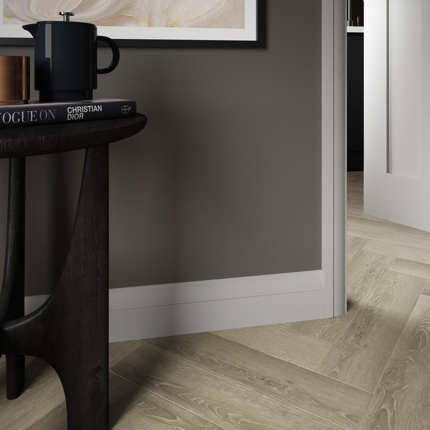 Howdens 4.2m x 170mm Ovolo White MDF Skirting Board