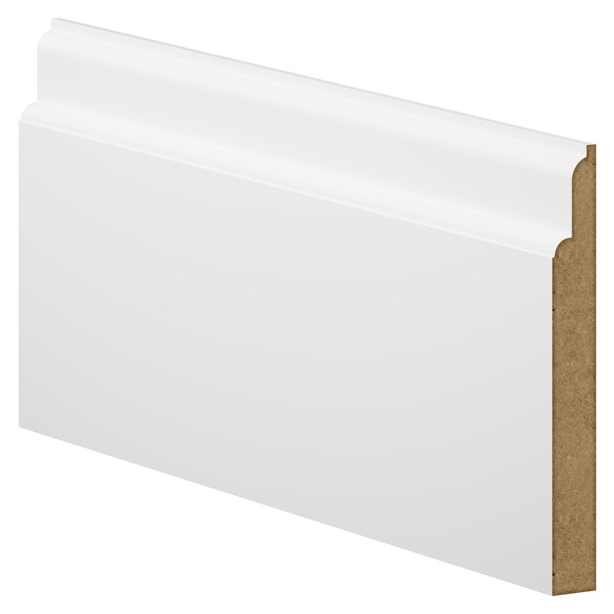Howdens 4.2m x 152mm Lambs Tongue White MDF Skirting Board