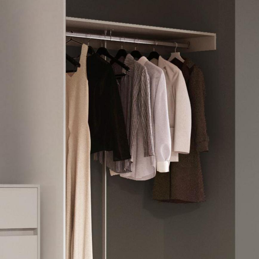 Internal shelf kit in a bedroom