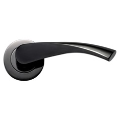 Sofia Lever on Rose Black Nickel Door Handle Pair