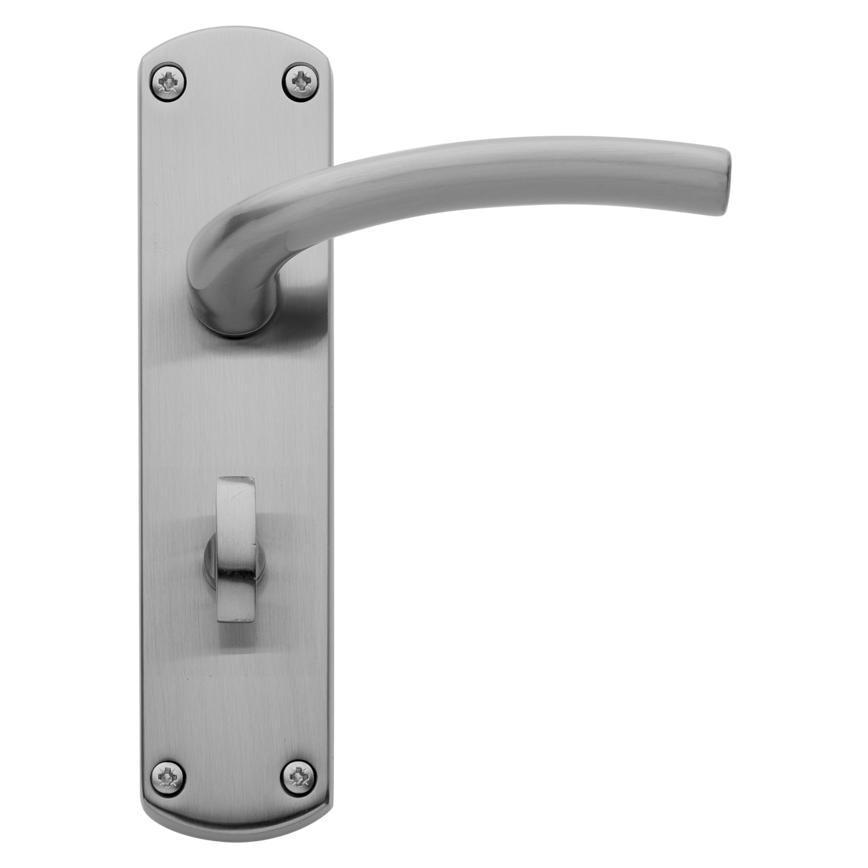 Yarwell Lever on Backplate Bathroom Satin Nickel Door Handle Single