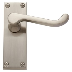 H Victorian Scroll Satin Nickel Latch Handle