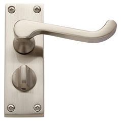 H Victorian Scroll Satin Nickel Privacy Handle