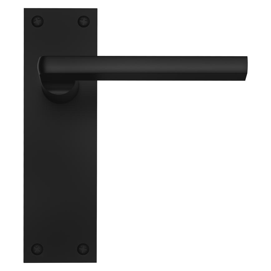 Munch Black Lever on Backplate Door Handle