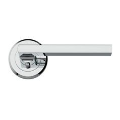 Auriga Polished Chrome Lever on Rose Door Handle Pair