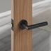 Carlisle Brass Serozzetta Trend Matt Black Fire Rated Lever on Rose Door Handle Pair