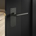 Munch Matt Anthracite Lever on Slim Backplate Latch Door Handle Pair