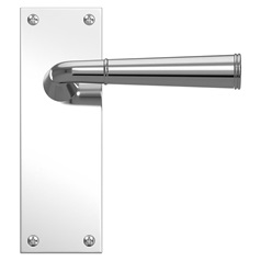 Fuller and Forge Arno Polished Chrome Lever on Backplate Latch Door Handle Pair