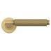 Iseo Satin Brass Knurled Lever on Rose Door Handle Pair