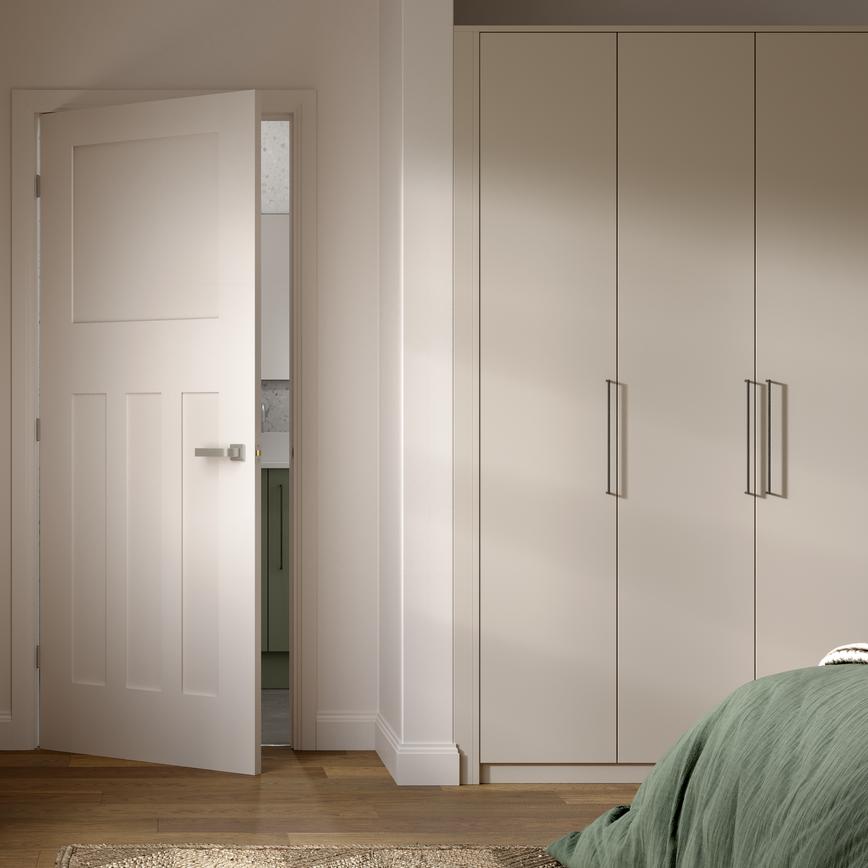 Manet Satin Nickel Lever on Rose Door Handle Pair