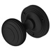 Beehive Matt Black 62mm Ringed Round Mortice Knob on Rose Pair