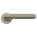 Iseo Satin Nickel Knurled Lever on Rose Door Handle Pair