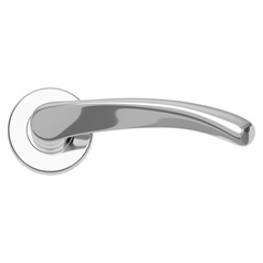 Garda Polished Chrome Lever on Rose Door Handle Pair