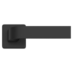 Manet Matt Black Lever on Rose Door Handle Pair