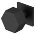 Fuller and Forge Tanaro Matt Black 58mm Hexagonal Mortice Knob on Slim Rose Pair